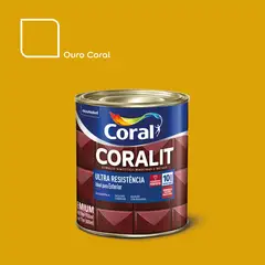 Coral - Esmalte Sintético Ouro 900ml Coralit Premium para Madeiras e Metais