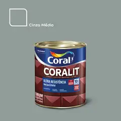 Coral - Esmalte Sintético Cinza Médio 900ml Coralit Premium para Madeiras e Metais