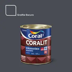 Coral - Esmalte Sintético Cinza Escuro 900ml Coralit Premium para Madeiras e Metais
