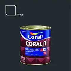 Coral - Esmalte Sintético Preto 900ml Coralit Premium para Madeiras e Metais