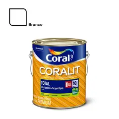 Coral - Esmalte Sintético Acetinado Branco 3,6L Coralit Premium para Madeiras e Metais