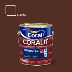 Coral - Esmalte Sintético Acetinado Marrom 3,6L Coralit Premium para Madeiras e Metais