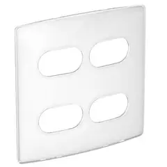 Pial - Placa 2 Postos 4x4cm Separados Sugar Gloss Branco