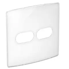 Pial - Placa 2 Postos Horizontal 4x4cm Sugar Gloss Branco