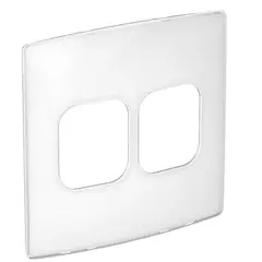 Pial - Placa 2 Postos 4x4cm Juntos Sugar Gloss Branco