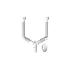 Censi - Sifão Tubo Extensível Universal Duplo Branco Com Suporte