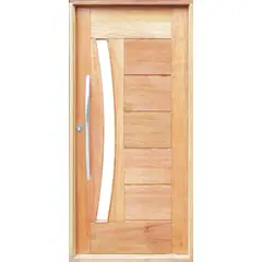 LG Sidney - Porta Montada Pivotante Madeira Macica Cedro Arana Natural Reversível 210x100x14cm BBR-Visor