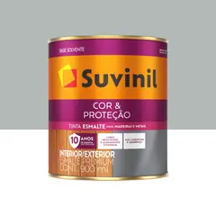 Suvinil - Esmalte Sintético Acetinado Platina 900ml Cor e Proteção Premium para Madeiras e Metais
