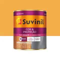 Suvinil - Esmalte Sintético Brilhante Amarelo 900ml Cor e Proteção Premium para Madeiras e Metais