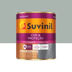 Suvinil - Esmalte Sintético Brilhante Cinza Médio Cor e Proteção Premium para Madeiras e Metais