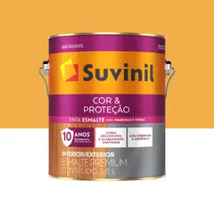Suvinil - Esmalte Sintético Brilhante Amarelo 3,6L Cor e Proteção Premium para Madeiras e Metais