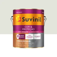 Suvinil - Esmalte Sintético Brilhante Gelo 3,6L Cor e Proteção Premium para Madeiras e Metais