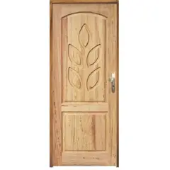 LG Sidney - Porta Montada de Giro Madeira Macica Angelim Natural Esquerda 210x82x12cm Renascer