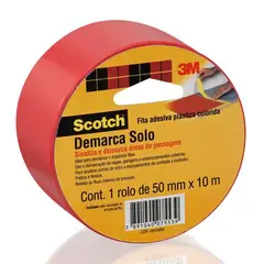 3m - Fita para Demarcação de Solo 5, Vermelho Vermelho