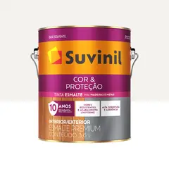 Suvinil - Esmalte Sintético Fosco Branco 3,6L Cor e Proteção Premium para Madeiras e Metais