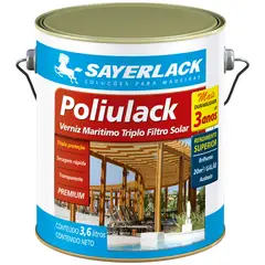 Sayerlack - Verniz Marítimo Poliulack Acetinado 3,6L Transparente