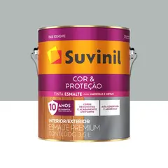 Suvinil - Esmalte Sintético Acetinado Platina 3,6L Cor e Proteção Premium para Madeiras e Metais
