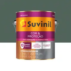 Suvinil - Esmalte Sintético Acetinado Verde Colonial 3,6L Cor e Proteção Premium Madeiras e Metais