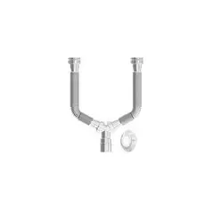 Censi - Sifão Tubo Extensível Universal Duplo Cromado Com Suporte e Canopla