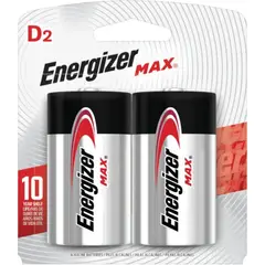 Energizer - Pilha Grande D2 Max Alcalina com 2 Unidades