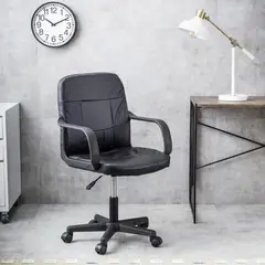 Just Home Collection - Cadeira De Escritorio Executiva Encosto Baixo Preta