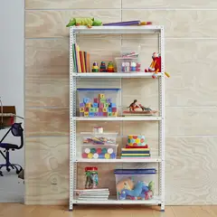 Fixser - Estante de Metal com 5 Prateleiras Branca Bricol 180x90x30cm 350kg Fisxer