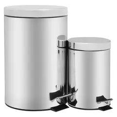 Just Home Collection - Kit Lixeiras 12 Litros e 3 Litros Inox