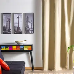 Just Home Collection - Cortina 1 Folha 220x140cm Blackout Texturada Areia