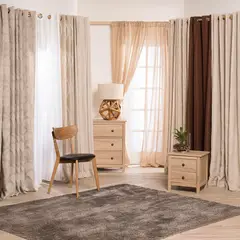 Just Home Collection - Cortina 1 Folha 220x140cm Voil Trabalhado Toby Branco