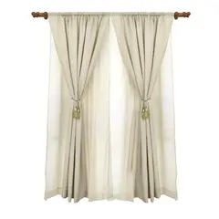 Casa Bonita - Cortina 1 Folha 220x145cm Rustica Forro Lisa Bege