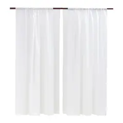 Casa Bonita - Cortina 220x290cm Rustica com Forro Lisa Branca