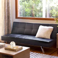 Just Home Collection - Sofá Cama 3 Lugares Niza Preto 181X91X76Cm