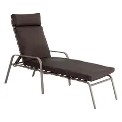 Just Home Collection - Espreguiçadeira com Colchão Marrom Jus Home Collection