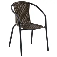 Just Home Collection - Cadeira Ratan Preto e Marrom