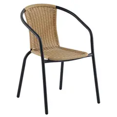 Just Home Collection - Cadeira Ratan Preto e Natural