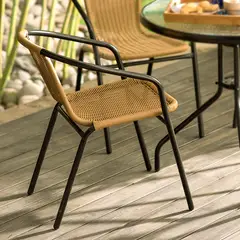 Just Home Collection - Cadeira Ratan Preto e Natural