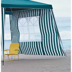 Just Home Collection - Lonas de Reposição Parede para Gazebo com Janela 235x185cm Verde e Branco