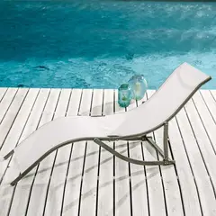 Just Home Collection - Espreguiçadeira Sky Alumínio e Pvc Branco