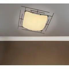 Casa Bonita - Plafon Flat 3 Lâmpadas Vidro Bivolt Ambar