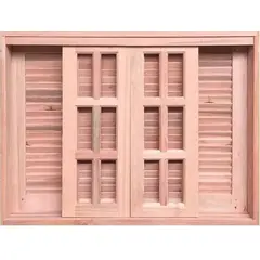 LG Sidney - Veneziana de Correr Reta 6 Folhas com Ferragem Imbuia 100x200x14