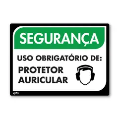Fixser - Sinal PVC Obrigatório Usar Protetor Auri