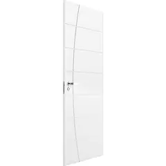 Vert - Folha de Porta Frisada Madeira Solida MDP Branco UV Acabado 210x82x3,5cm Elegance