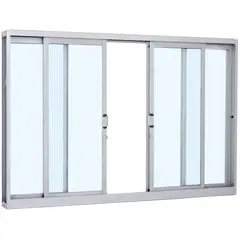 Sasazaki - Janela de Correr Aço 4 Folhas Central 120x200x12cm Pratika