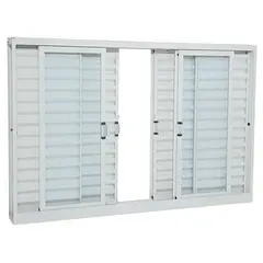 Sasazaki - Janela Veneziana Aço Branco 6 Folhas Central 100x200x12cm Pratika