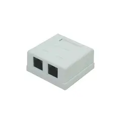 Dualcomp - Caixa de Sobrepor com Duas Entradas CAT5 Branco