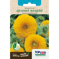 Topseed Garden - Semente Flor Girassol Anão Sungold Dobrado