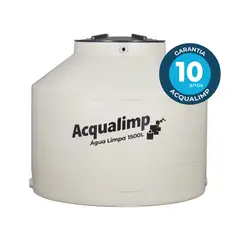 Acqualimp - Caixa De Água 1.500L Água Limpa Polietileno Tampa Rosca Bege