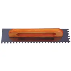 Cortag - Desempenadeira de Aço Dentada com Cabo de Madeira 12x48cm Marrom