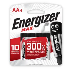 Energizer - Pilha Pequena Aa Max Alcalina com 4 Unidades