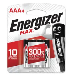Energizer - Pilha Palito Aaa Max Alcalina com 4 Unidades